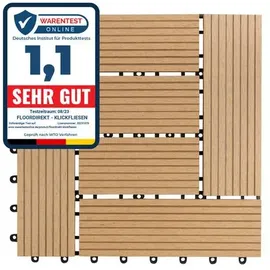 Floordirekt WPC Terrassenfliesen Classic 30 x 30 cm teak