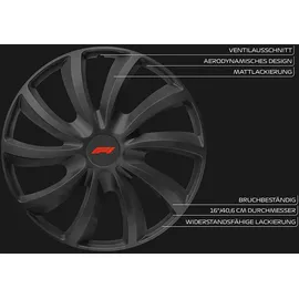 Formula 1 Fomula1 Radzierblenden Set WC162 16 Zoll schwarz