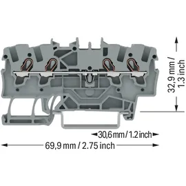WAGO GmbH& Co. KG Durchgangsklemme 4-Leiter, TS 35 2001-1401