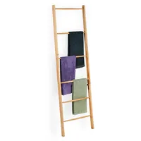Relaxdays Handtuchleiter Holz, 6 Sprossen, Wäscheleiter Handtücher & Kleidung,