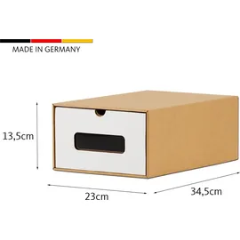 BigDean Schuhbox 34,5 x 23,5 x 13,5 cm 10-tlg. braun