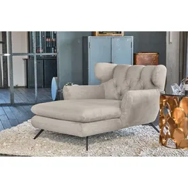 KAWOLA Relaxsessel CHARME Cord 130 x 95 x 160 cm Grau mit Kissen