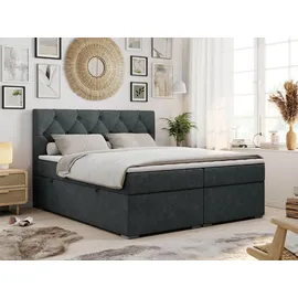MKS Boxspringbett 160 x 200 cm H3 Dunkelgrau