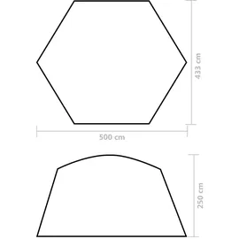 vidaXL Poolzelt Stoff 500 x 433 x 250 cm grün