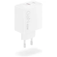 Lenovo Dual USB-C 65W GaN-Ladegerät/ Netzteil Weiß inkl. USB-C Kabel (1,5m)