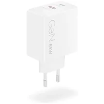 Lenovo Dual USB-C 65W GaN-Ladegerät/ Netzteil Weiß inkl. USB-C Kabel (1,5m)