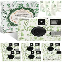 Entallor Einwegkameras für Hochzeit, mit verbessertem 35-mm-Film, Eukalyptus-Einwegkamera mit Blitz, ISO 400 17 Belichtungen für Outdoor-Reisen, Versammlungen, Jahrestage, Geburtstag, 6 Stück