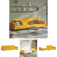 The Living Store - Schlafsofa 2-Sitzer Gelb Samt - Sofas - Gelb