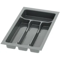 Sossai Besteckeinsatz Divio 23 x 43 cm zuschneidbar 4 Fächer anthrazit Kunststoff