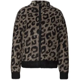 street one studio STREET ONE STUDIO, Damen, Gr. 44, schwarz, Stoff, 100% Polyester, animal-print, normal normal, Rundhals, Rippbündchen, Strickjacken