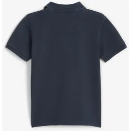 Marc O'Polo Poloshirt MARC O'POLO JUNIOR, Jungen, Gr. 116/122, schwarz navy, Obermaterial: 100% Baumwolle, unifarben, regular fit, normaler Saum, Shirts, Fussball-Stickerei, für Jungs