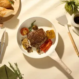 just perfecto household appliances Just Perfecto JL-779: 15-teiliges Kochgeschirr-Set aus Granit mit Dampfgarer ? Beige) - Weiß