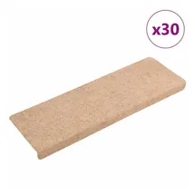vidaXL Stufenmatten Selbstklebend 30 Stk. Creme 65x21x4 cm
