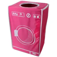 Wäschesortierer 50 l textiler Wäschekorb Wäschebox im modernen Design in Pink rosa