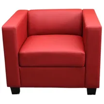 Mendler Sessel Lille Kunstleder 0 x 0 x 0 cm Rot mit Rollen