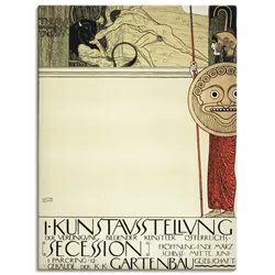 Artland Leinwandbild »Plakat für die Ausstellung der I. Secession (Vor d«, Ausstellungsplakate, (1 St.), auf Keilrahmen gespannt Artland Farbe Bild(er): braun