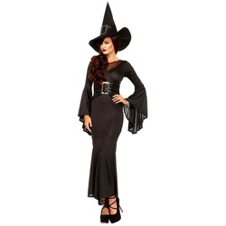 Leg Avenue Kostüm Schwarze Hexe Kostüm, Black is beautiful – auch in der Hexenwelt lila