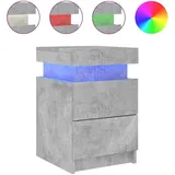 vidaXL Nachtschrank mit LED-Leuchten 35 x 39 x 55 cm Betongrau