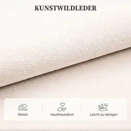Homcom Ecksofa mit Schlaffunktion 3er Schlafsofa mit Umkehrbarer Chaiselongue - Creme
