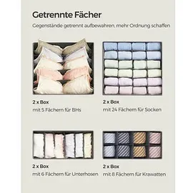 Songmics 8 SONGMICS Ordnungsboxen grau 48,0 x 64,0 x 10,0 cm