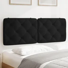 vidaXL Kopfteil-Kissen Schwarz 120 cm Samt