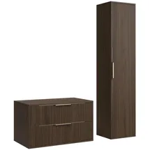 Badplaats Waschbeckenunterschrank Rimini 80 x 46 cm Walnuss Braun