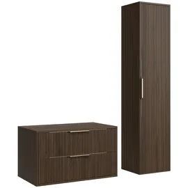 Badplaats Waschbeckenunterschrank Rimini 80 x 46 cm Walnuss Braun