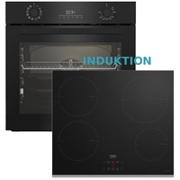 BEKO Herdset Autark Backofen Sensor Tasten + Induktion Glaskeramik Kochfeld NEU