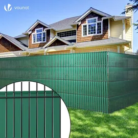 VOUNOT Sichtschutzstreifen 75 x 4,7 cm Grün PVC 150 St.