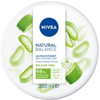 NIVEA Natural Balance Aloe Vera Allzweckcreme (200 ml), feuchtigkeitsspendende, vegane Creme mit Bio Aloe Vera, Universalcreme für Gesicht, Körper und Hände