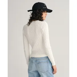 GANT Damen Strickpullover STRETCH COTTON CABLE C-NECK,