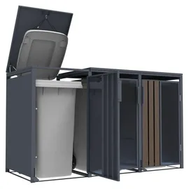 FM-SOLAR Mülltonnenbox 198 x 80 x 116 cm grau