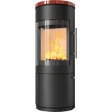 Kaminofen Hark 110 ECOplus 6 kW - Ofenkacheln: brillant-rot - Korpus: graphit