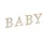 Partydeco Tischaufsteller Baby Holzschrift 4tlg Holzbuchstaben Deko stehend Baby Shower Zimmer Deko/Holzaufschrift Baby, 16.5-21.5x19.5 cm