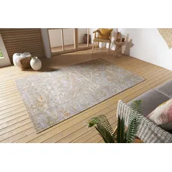 Teppich NORTHRUGS "Port Said", rot (creme,rot), B:155cm H:3mm L:235cm, Polypropylen (PP), Teppiche, In-& Outdoor, Läufer, Wetterfest, Balkon, Wohnzimmer, Orient