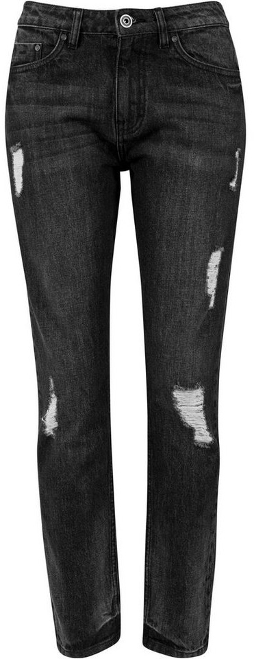URBAN CLASSICS Bequeme Jeans Urban Classics Damen Ladies Boyfriend Denim Pants (1-tlg) schwarz 27