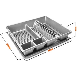 BigDean Abtropfgestell 48 x 39 x 9,5 cm Farbe grau