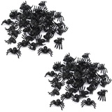 TYREE 100X Kunststoff Schwarz Spinne Trick Spielzeug Halloween Spukhaus Prop