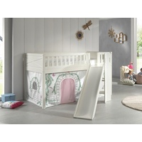 Set Spielbett Rutsche Vorhang Lattenrost Hochbett Kinder 90x200 rosa Prinzessin