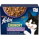 FELIX Sensations Crunchy Katzenfutter nass in Gelee Sorten-Mix 6 x 10 Beutel à 85 g
