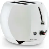bugatti casa - bugatti ilcar di bugatti s.r.l. BUGATTI Romeo, Multifunktions-Design-Toaster aus Edelstahl, 7 Bräunungsstufen, 4 Funktionen, ohne Zange, 870-1035 W, Weiß