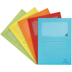 Exacompta 50550E 8x Packung mit 50 dehnbaren Fenstermappen Super aus 160g Karton. Format: 22x31 cm. - Farben sortiert