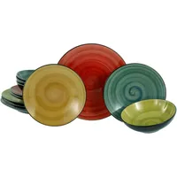CreaTable Tafelservice Samoa bunt Steinzeug 12 tlg. - bunt