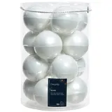 Kaemingk 16 Christbaumkugeln Glas 8cm Weiß