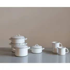 RIESS Kartoffelkocher mit Emaildeckel 18 cm weiß