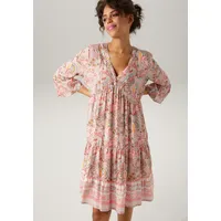 Aniston CASUAL Tunikakleid mit fantasievollem Druck, Gr. 42 - N-Gr, altrosa-pink-wollweiß-türkis-orange-braun-smaragd-rosa, , 24855243-42 N-Gr