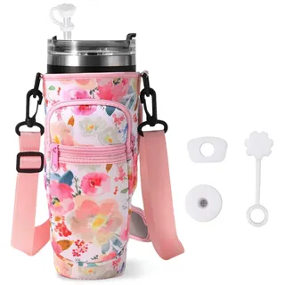 Glamifyr Stanley Cup Tasche,Tasche für Stanley Cup Stanley Cup Bag,Stanley Cup Zubehör Tasche 40oz, Stanley Tasche Stanley Cup Zubehör mit Handyfach und Verstellbarem Schultergurt für Reisen Laufen