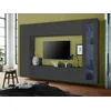 Dmora Wohnzimmermöbel Donatello, TV-Wohnzimmer-Set, Mehrzweck-Wohnzimmermöbel mit Vitrine und LED-Licht, 100% Made in Italy, cm 260x30h180, Anthrazit