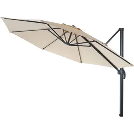 MCW MCW, Sonnenschirm, rund Ø 4m Polyester/Alu 27kg ~ creme ohne Ständer, drehbar