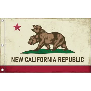 Fallout NCR Canvas-Banner – Stoffbanner 152 x 91 cm mit aufgesticktem Stern - Beige